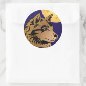 junger träumender Wolf Aufkleber Ronde Sticker (Tas)