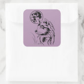 junger träumender Wolf Aufkleber Vierkante Sticker (Tas)