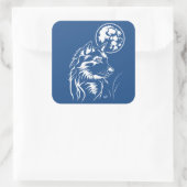 junger träumender Wolf Aufkleber Vierkante Sticker (Tas)
