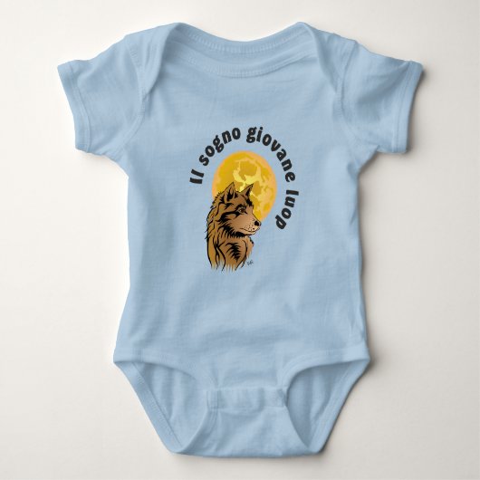 junger träumender Wolf Baby Strampler Romper (Voorkant)