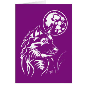 junger träumender Wolf Grusskarte