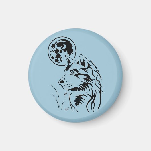junger träumender Wolf Magnet (Voorkant)
