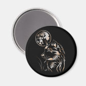 junger träumender Wolf Magnet (Voorkant / Achterkant)