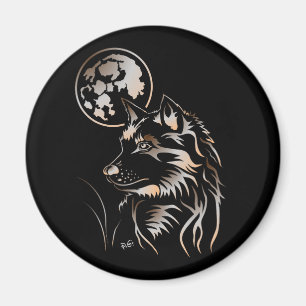 junger träumender Wolf Magnet