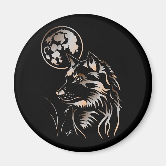 junger träumender Wolf Magnet (Voorkant)