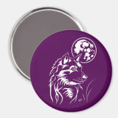 junger träumender Wolf Magnet (Voorkant / Achterkant)