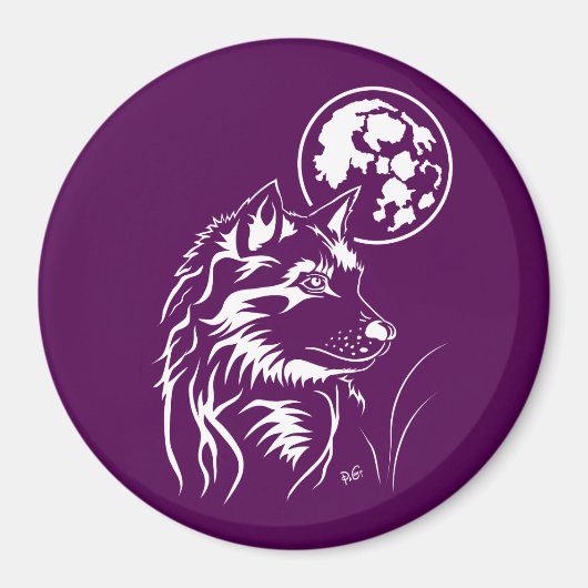 junger träumender Wolf Magnet (Voorkant)