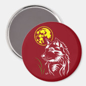 junger träumender Wolf Magnet (Voorkant / Achterkant)