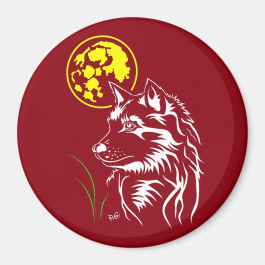 junger träumender Wolf Magnet (Voorkant)