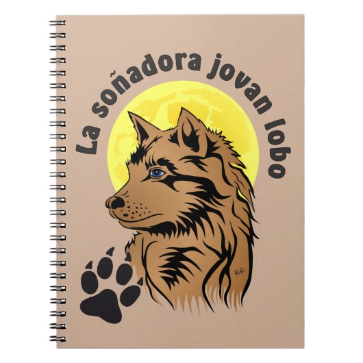 junger träumender Wolf Notizheft Notitieboek (Voorkant)