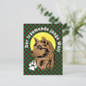 junger träumender Wolf Postkarte Briefkaart (Staand voorkant)