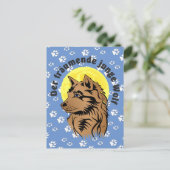 junger träumender Wolf Postkarte Briefkaart (Staand voorkant)