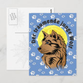 junger träumender Wolf Postkarte Briefkaart (Voorkant / Achterkant)