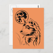 junger träumender Wolf Postkarte Briefkaart (Voorkant / Achterkant)