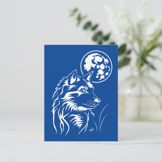 junger träumender Wolf Postkarte Briefkaart (Staand voorkant)