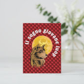 junger träumender Wolf Postkarte Briefkaart (Staand voorkant)