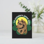 junger träumender Wolf Postkarte Briefkaart (Staand voorkant)