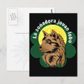 junger träumender Wolf Postkarte Briefkaart (Voorkant / Achterkant)