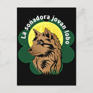 junger träumender Wolf Postkarte Briefkaart