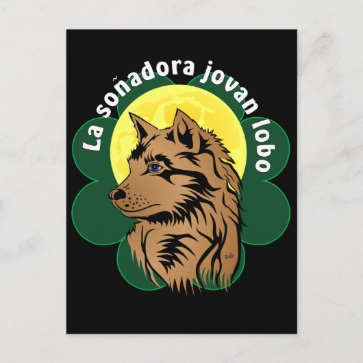 junger träumender Wolf Postkarte Briefkaart (Voorkant)