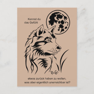 junger träumender Wolf Postkarte Briefkaart