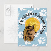 junger träumender Wolf Postkarte Briefkaart (Voorkant / Achterkant)