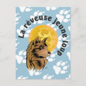 junger träumender Wolf Postkarte Briefkaart (Voorkant)