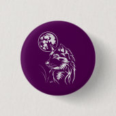 junger träumender Wolf Ronde Button 3,2 Cm (Voorkant)