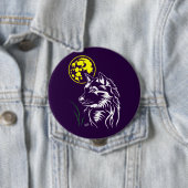junger träumender Wolf Ronde Button 4,0 Cm (In situ)
