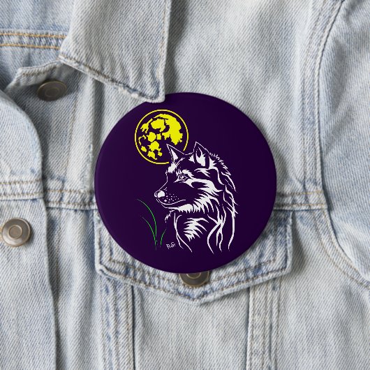 junger träumender Wolf Ronde Button 4,0 Cm (In situ)