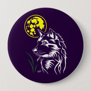 junger träumender Wolf Ronde Button 4,0 Cm