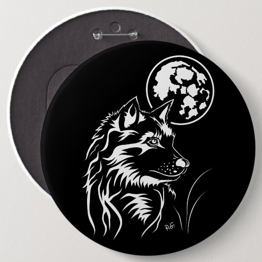 junger träumender Wolf Ronde Button 6,0 Cm (Voorkant /achterkant)
