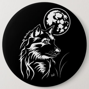 junger träumender Wolf Ronde Button 6,0 Cm