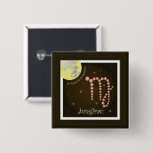 Jungfrau 23. August bis 23. Buttonnen van septembe Vierkante Button 5,1 Cm (Voorkant /achterkant)