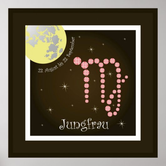 Jungfrau 23. August bis 23. Poster van september (Voorkant)