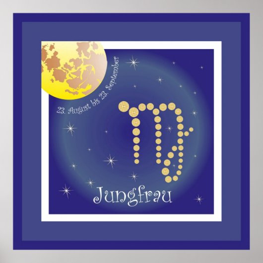 Jungfrau 23. August bis 23. Poster van september (Voorkant)