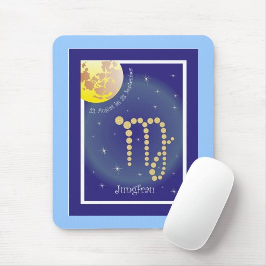 Jungfrau 23. August bis 23. September Mauspad Muismat (Met muis)