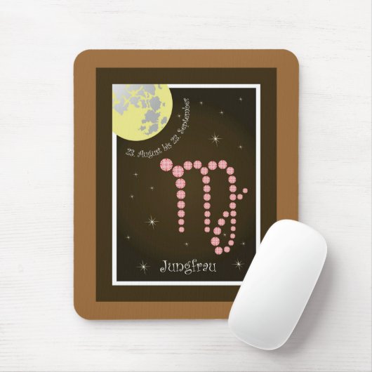 Jungfrau 23. August bis 23. September Mauspad Muismat (Met muis)