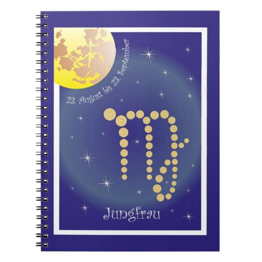 Jungfrau 23. August bis 23. September Notizheft Notitieboek (Voorkant)