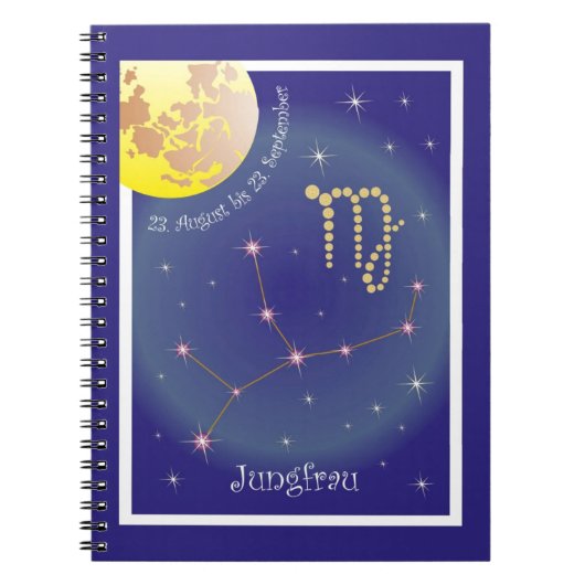 Jungfrau 23. August bis 23. September Notizheft Notitieboek (Voorkant)
