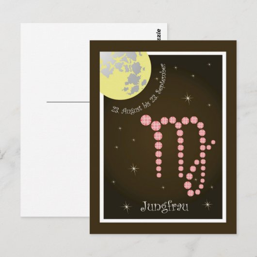 Jungfrau 23. August bis 23. September Postkarte Briefkaart (Voorkant / Achterkant)