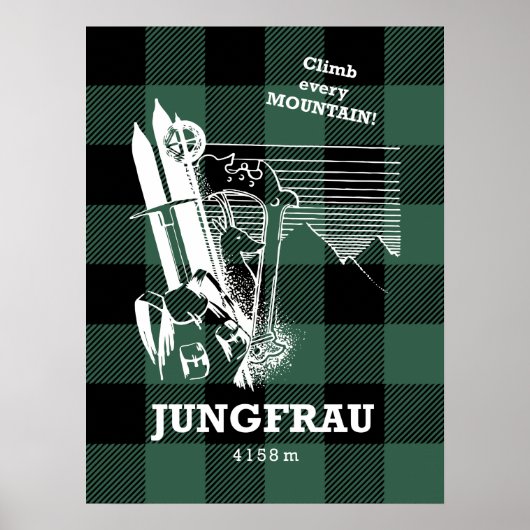 Jungfrau 4158 m Swiss Alps Moutainering Poster (Voorkant)