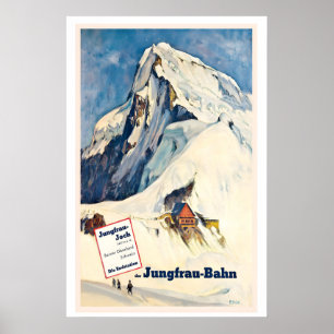 Jungfrau-Bahn Berner Oberland Zwitserland Antiek Poster