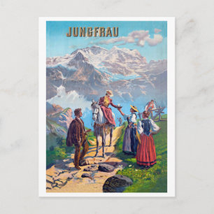 Jungfrau, Bergweg, Zwitserland Briefkaart