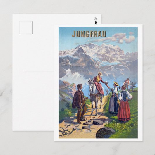 Jungfrau, Mountains Road, Zwitserland Briefkaart (Voorkant / Achterkant)