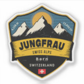 Jungfrau, Swiss Alps, Switzerland Sticker (Voorkant)