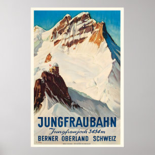 JungfrauBahn Berner Oberland Zwitserland Vintage Poster