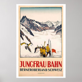 Jungfraubahn Berner Oberland Zwitserland Vintage Poster