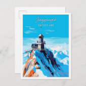 Jungfraujoch Zwitserland vintage reizen Briefkaart (Voorkant / Achterkant)
