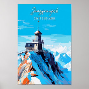 Jungfraujoch Zwitserland vintage reizen Poster